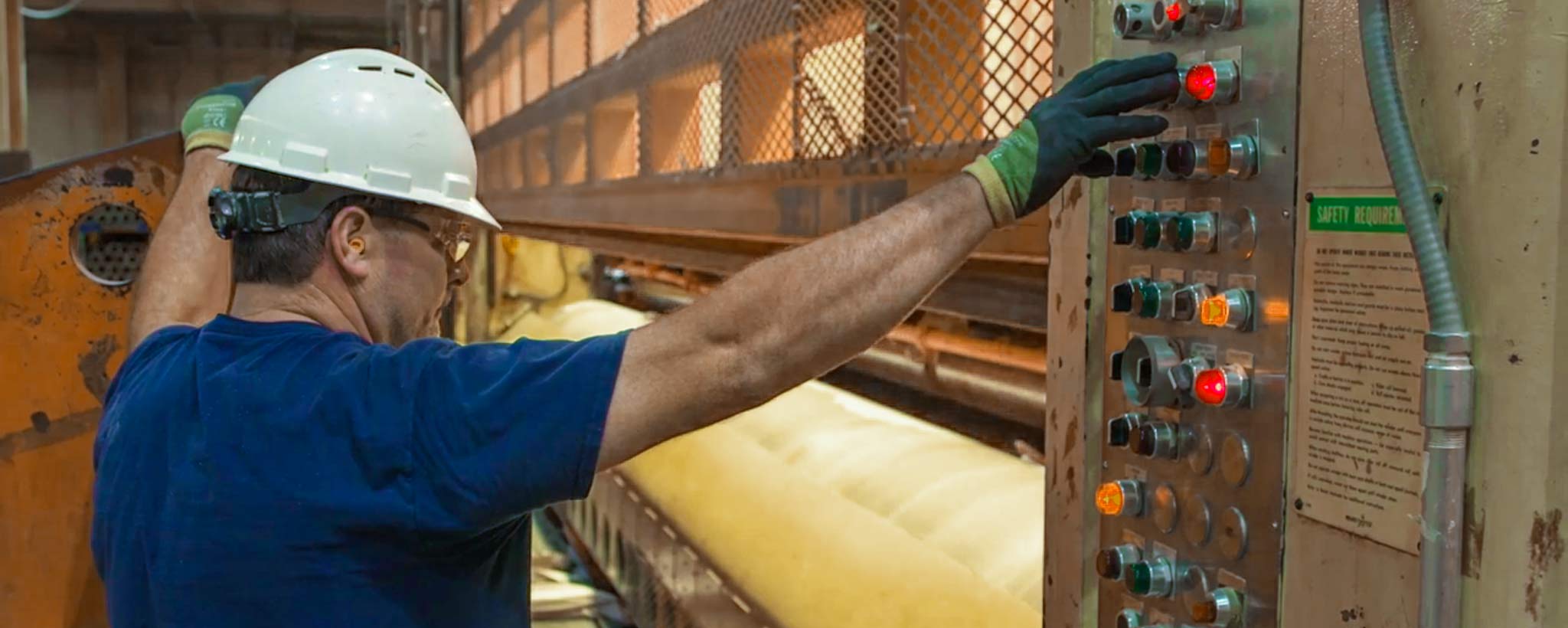 Employee working in a steel mill