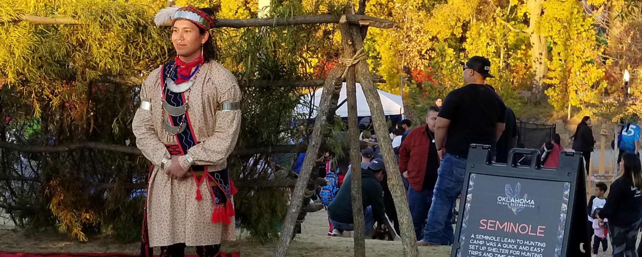Jake Tiger's demonstration at the first tribal celebration at the Gathering Place in Tulsa, OK