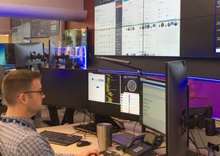 cybersecurity team monitoring the cyber activities