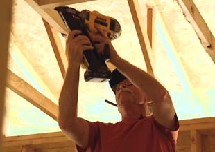 contractor rebuilding a home