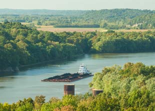 Barge on a river