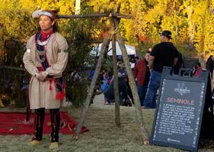 Jake Tiger's demonstration at the first tribal celebration at the Gathering Place in Tulsa, OK