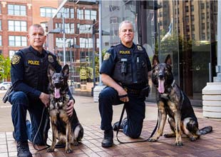 TVA police officers with trained K9 units
