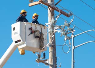 Linemen working