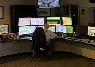 Operations Tech Randy Hensley at the controls at Magnolia Combined Cycle Plant
