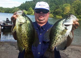 Mark Travis holding Crappies