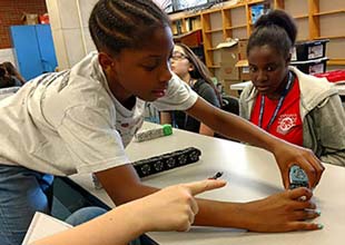 Students in STEM classroom