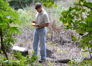 Steve taking gps coordinates