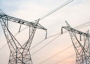 Saggy Transmission tower lines in winter