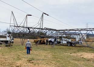 TVA crews began assessing the tornado damage