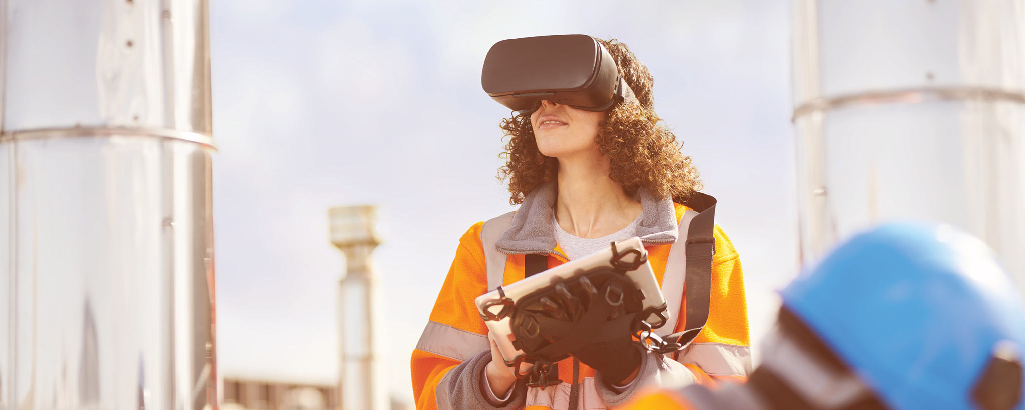 Woman with augmented reality