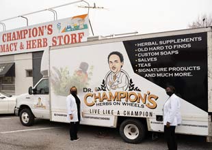 Dr. Champions' Herb on Wheel Truck