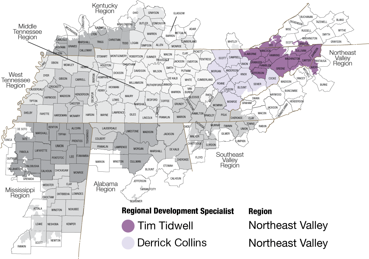 Map of Northeast Valley region