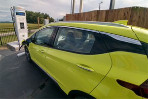 Tim Ezzell's Chevrolet Bolt charging in a charging station