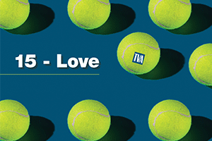 Tennis ball with TVA logo