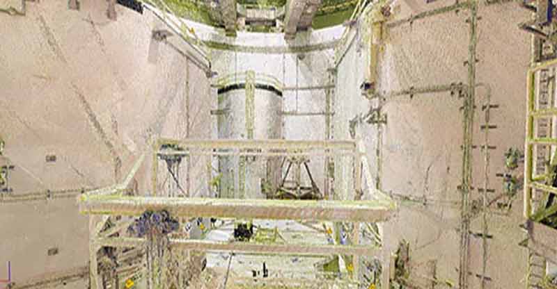 Combined scans of Unit 2 Upper Containment at Watts Bar Nuclear Plant