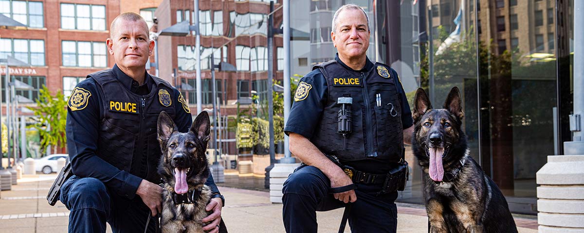 TVA police officers with trained K9 units