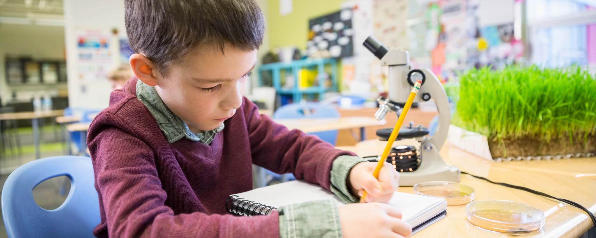 Student in classroom
